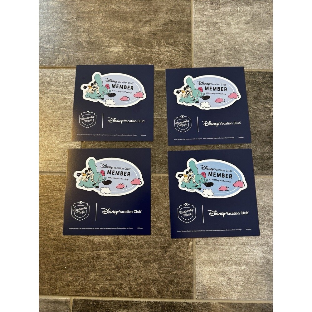 Disney DVC Member Magnets, Lot Of 4, New. Dumbo, Mickey, And Pluto.